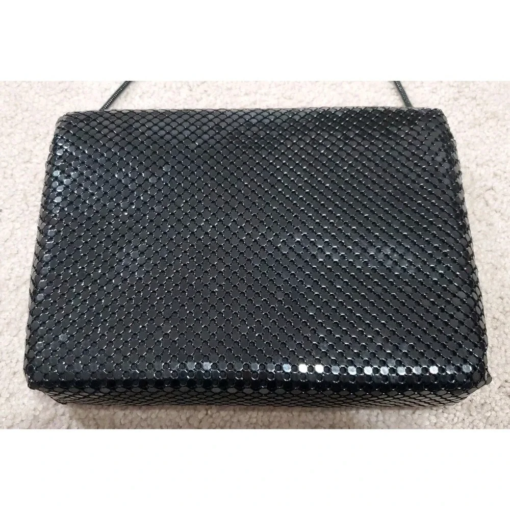 Vintage Black Aluminum Mesh Evening Bag Crossbody Clutch Purse Wallet/Coin Purse